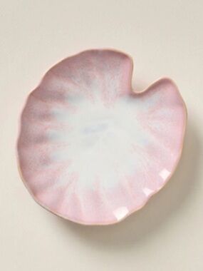 Anthropologie Pink Lilypad Petal Trinket Dish or Canapé Plate